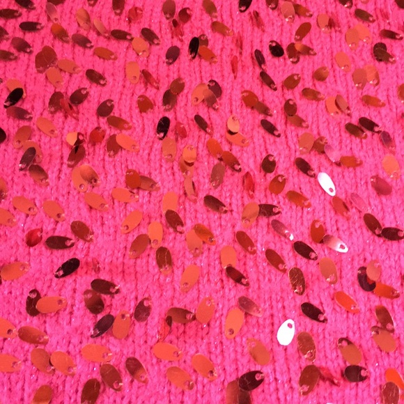 Girls size 10 Pink sequin sweater dress - Picture 3 of 7